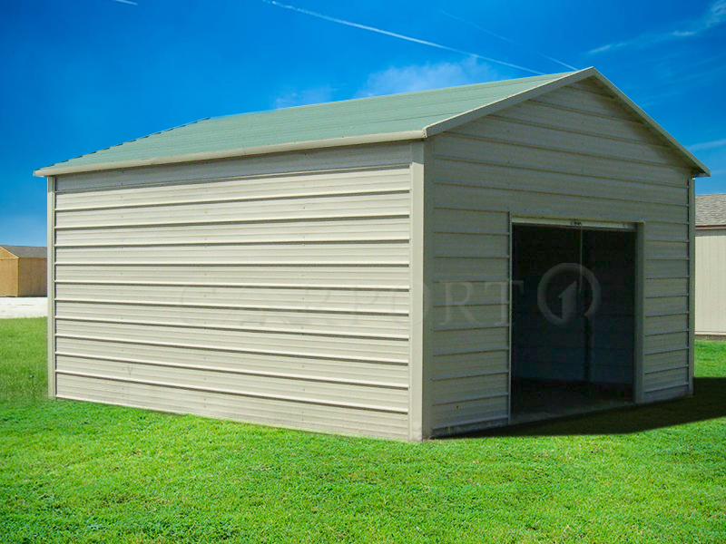 12x21 Boxed-Eave Roof One Car Garage