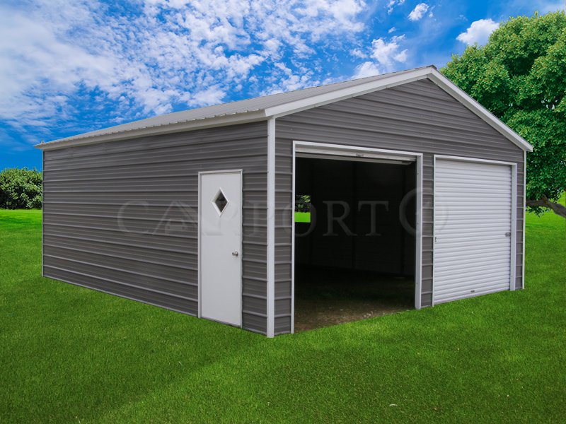 22x26 Vertical Roof Double Car Garage