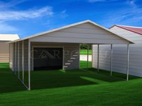 20x26 Boxed Eave Roof Double Car Carport