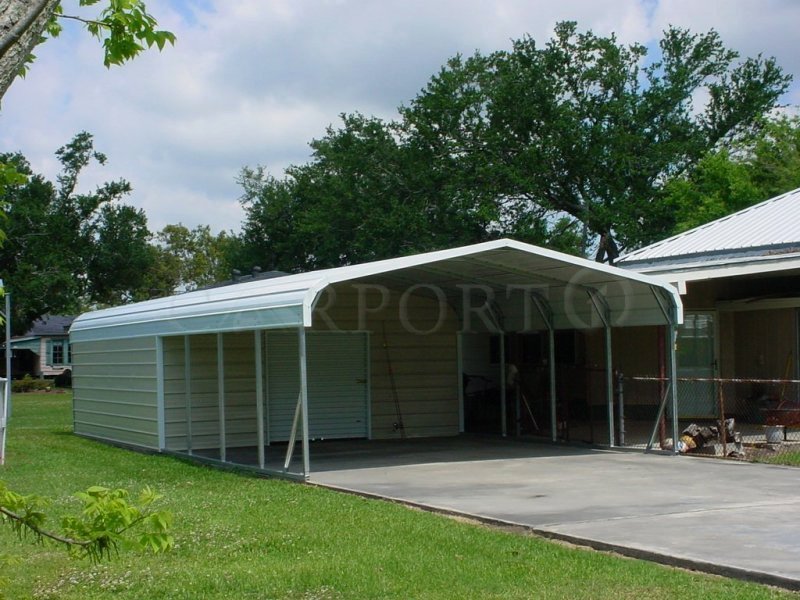 20x36 Boxed Eave Roof Double Car Carport