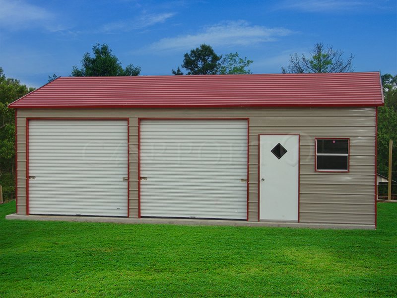 24x36 Boxed-Eave Roof Double Car Garage