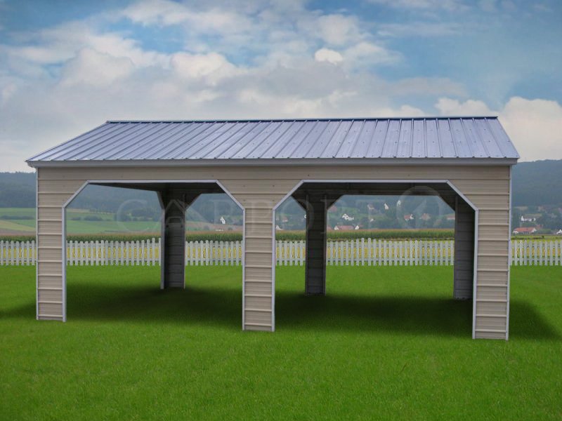 22x26 Vertical Roof Two Cars Eagle Carport