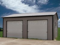 22x26 Vertical Roof Double Car Garage Image