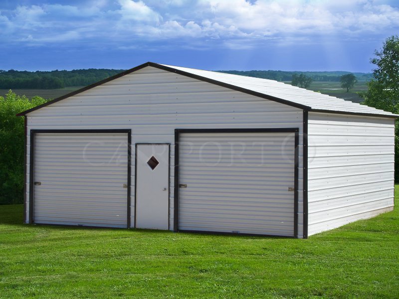24x26 Boxed-Eave Roof Double Car Garage