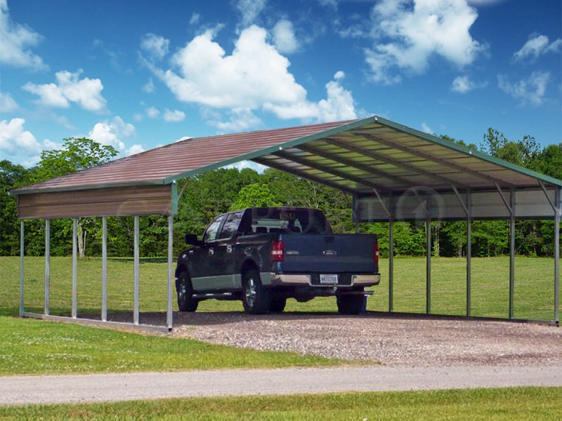 24x26 Boxed Eave Roof Double Car Carport