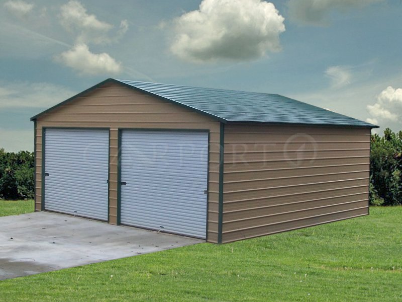 24x26 Boxed-Eave Roof Double Car Garage