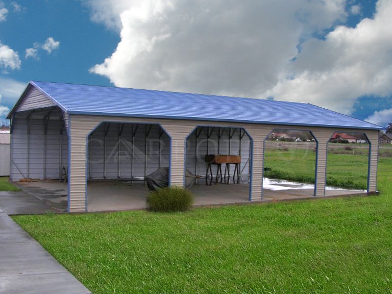 24x41 Boxed Eave Roof Double Car Carport