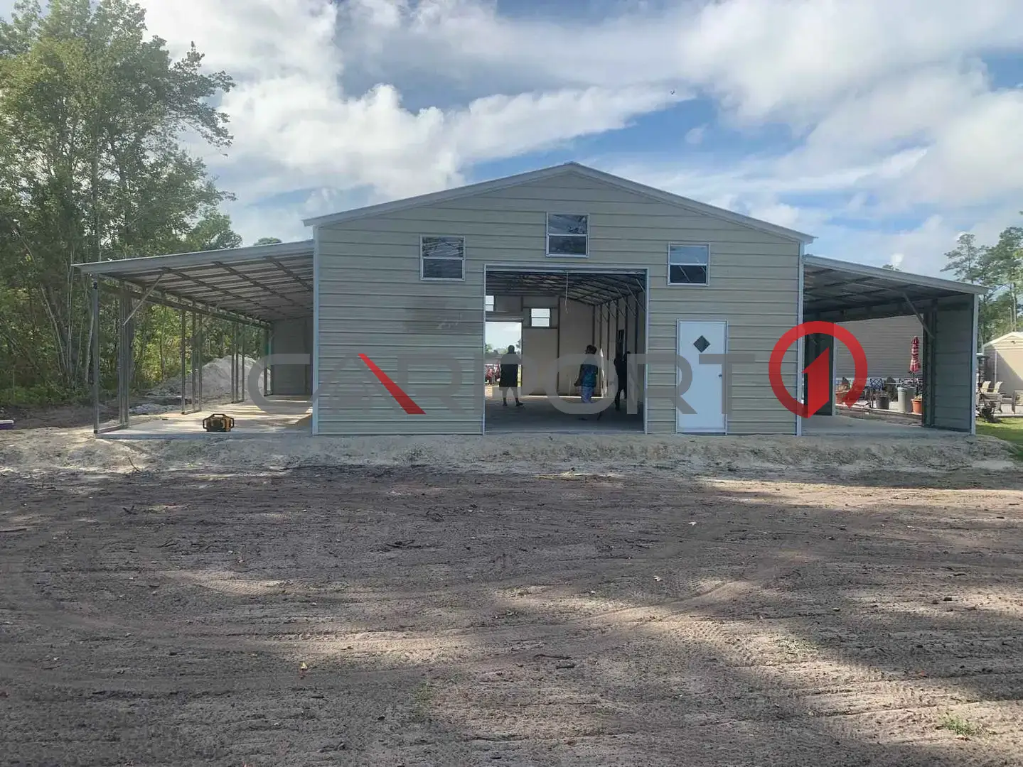 a building with a roof